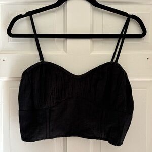 Black American Eagle crop tank top, medium